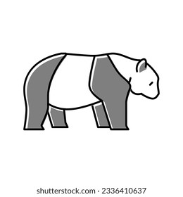 panda animal in zoo color icon vector. panda animal in zoo sign. isolated symbol illustration