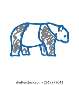 panda animal em zoológico ícone doodle esboço vetor. panda animal em zoológico símbolo ilustração