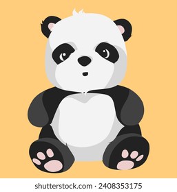 panda animals illustrated as vector graphics