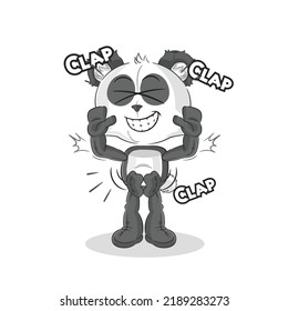 the panda applause illustration. character vector