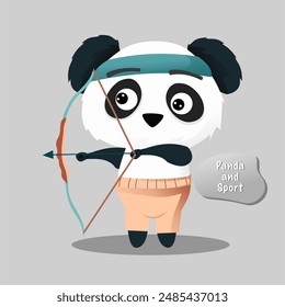 Panda archery sport illustration vector