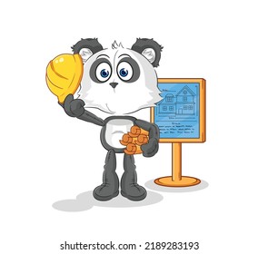 the panda Architect illustration. character vector