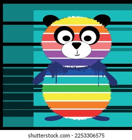 panda art. bright panda print pop