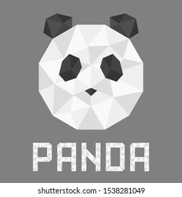 Panda art in trendy polygonal style. Vector illustration.