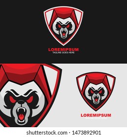 panda assassin mascot logo vector with modern concept style for badge, emblem, esport logo team