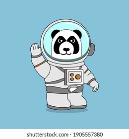 panda astronaut raise right hand perfect for design project
