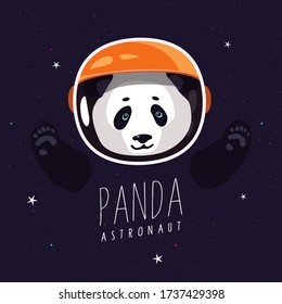 Panda Astronaut. Vector-Illustration in flachem Stil