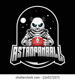 panda astronaut vector mascot logo design.