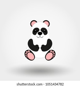 Panda baby. Icon for web and mobile application. Vector illustration on a white background. Flat design style.
