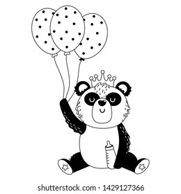 Panda and baby shower symbol design