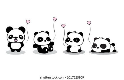 Panda baby. valentine's day