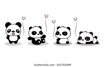 Cute panda drawing kawaii Funny Vector Illustration eps 10 23826046 Vector  Art at Vecteezy