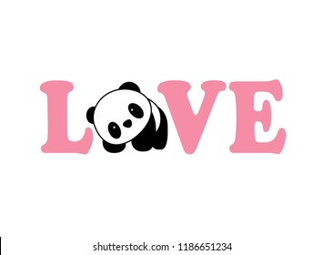 Panda baby. valentine's day