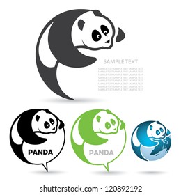 Panda badge - vector illustration