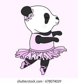 Panda ballerina. Vector illustration. 