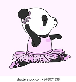 Panda ballerina. Vector illustration. 