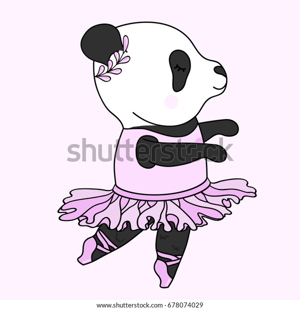 Panda Ballerina Vector Illustration Stock Vector (Royalty Free)