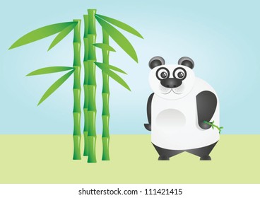 Panda and bamboo