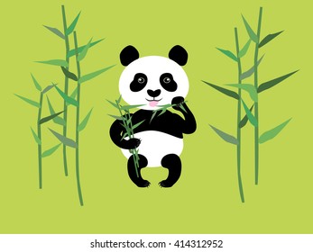Panda and bamboo