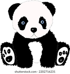 Panda bamboo bear has a black and white color. Soft toy for children.