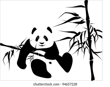 Panda (bamboo bear a vector image)