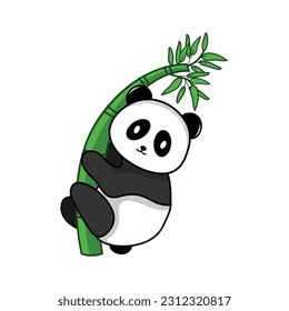 panda and bamboo Cartoon Vector Animal