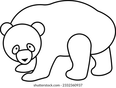 panda bamboo bamboo panda China bear animal Outline