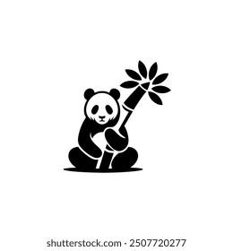 a panda with bamboo hug