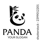  panda bamboo idea vector logo design