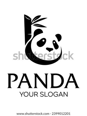  panda bamboo idea vector logo design