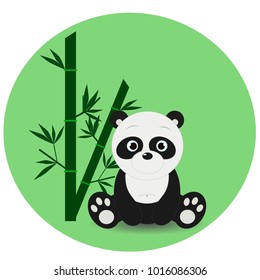 Panda bamboo illutration
