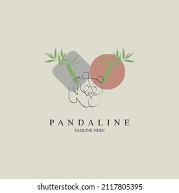 Logo-Design für Panda-Bambus-Linie für Marke oder Unternehmen und andere