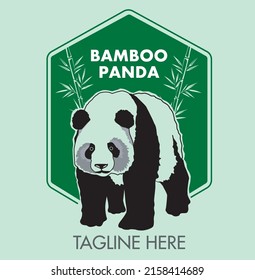 Panda Bamboo logo a combination of black and green