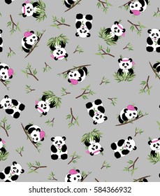 panda bamboo print EPS 10