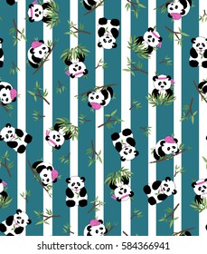 panda bamboo print EPS 10