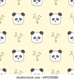 panda and bamboo seamless pattern