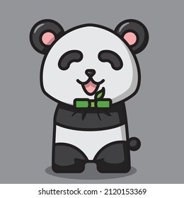 Ilustador Panda y Bamboo Vecter