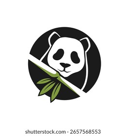 panda bambus vektor abstrakt modern logo