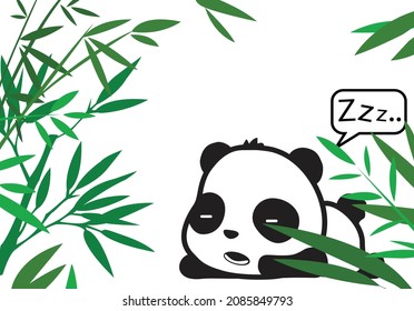 Panda with Bamboo Vector Design