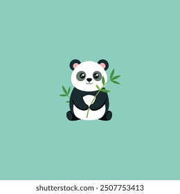 panda  with bamboo vector illustation