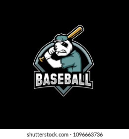 Panda Baseball Player Mascot Character
