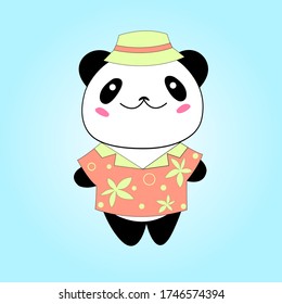 Panda in a beach suit