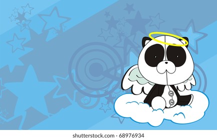 panda bear angel cartoon background in vector format
