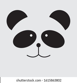 Panda Bear Animal Face Vector Illustration