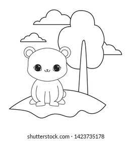 panda bear animal in landscape