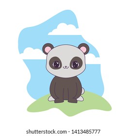 panda bear animal in landscape natural