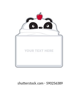 Panda bear apple message speech bubble illustration