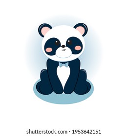 Panda bear baby boy greeting card