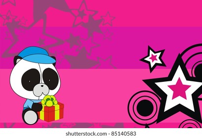 panda bear baby cartoon background in vector format