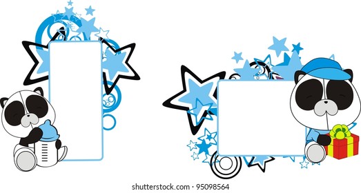 panda bear baby cartoon copyspace  in vector format